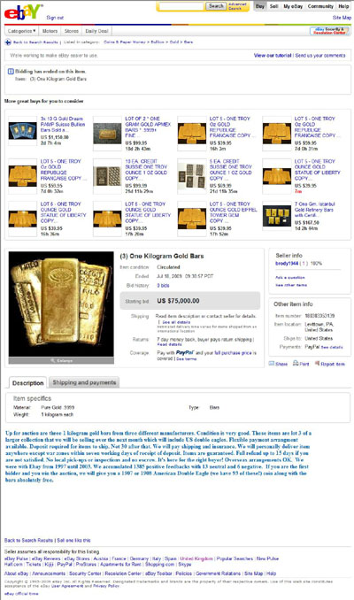 brody1944 Using Our Photograph of Three x 1 Kilo Gold Bars in eBay Auctions